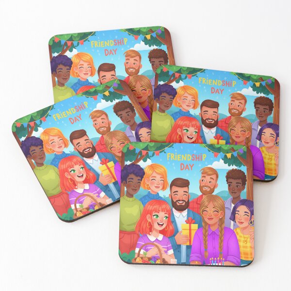 Item preview, Colorful Friendship Day Celebration – Happy Friends Picnic Illustration designed and sold by InspiredCreatives.