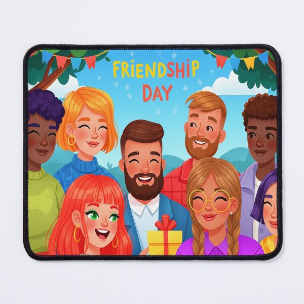 Item preview, Colorful Friendship Day Celebration – Happy Friends Picnic Illustration designed and sold by InspiredCreatives.