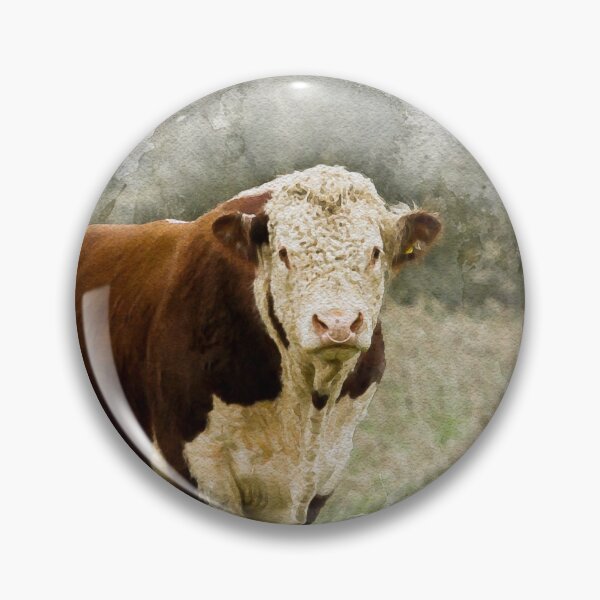 Item preview, Hereford Bull and Cow Watercolour Photograph designed and sold by Jane Stanley Photography.