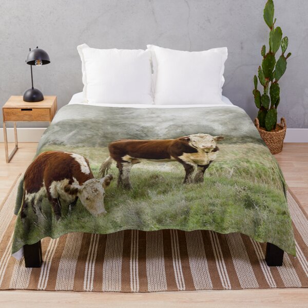 Item preview, Hereford Bull and Cow Watercolour Photograph designed and sold by Jane Stanley Photography.