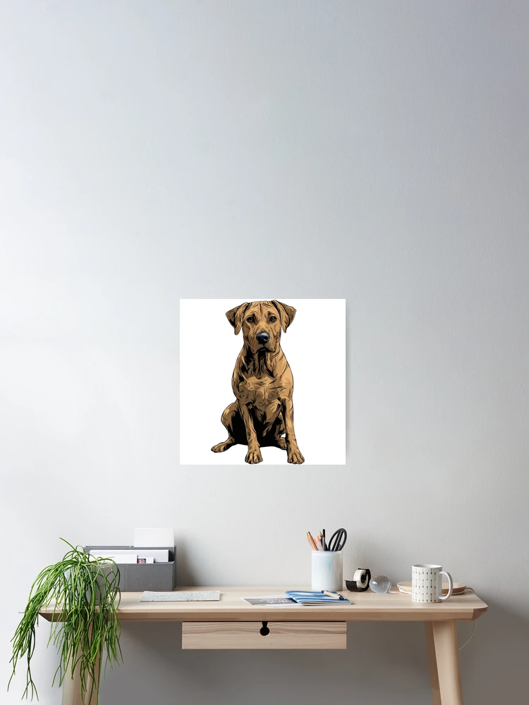 Aperçu 2 sur 3. Poster avec l'œuvre Chien Rhodesian Ridgeback créée et vendue par whyitsme.
