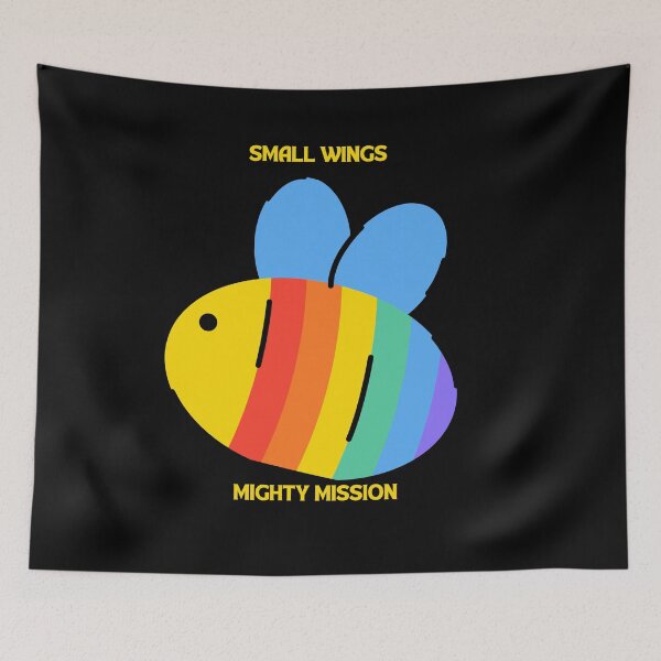 Item preview, Small Wings, Mighty Mission – Rainbow Bee Design designed and sold by JaroPrints.