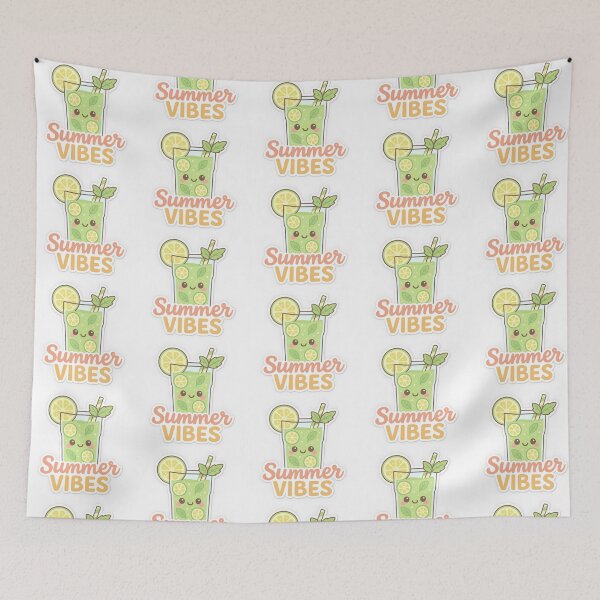 Item preview, Kawaii Mojito with a Summer Vibes Motivational Phrase | Unique and Fun designed and sold by Mycozydesign.