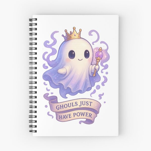 Item preview, Ghouls Just Have Power – Regal Chibi Ghost Queen Feminist Gothic T-Shirt designed and sold by MujernDesignArt.