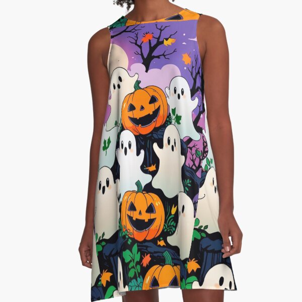 Item preview, Adorable Halloween Spirits and Pumpkins designed and sold by GhoulishGaze.