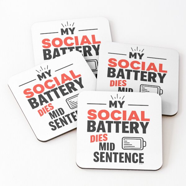 Item preview, "My Social Battery Dies Mid Sentence" - Funny Introvert Quote T-Shirt designed and sold by BYTRINOOO.