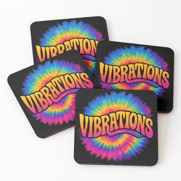 Item preview, VIBRATIONS – Psychedelic Tie-Dye Groovy Typography Design designed and sold by JaroPrints.
