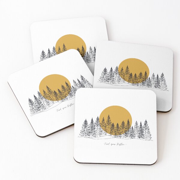 Item preview, Line of trees with orange sun behind designed and sold by OooPstudio.