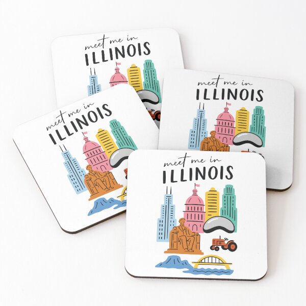 Item preview, Meet Me In Illinois with Icons designed and sold by Pink Pineapple Works.
