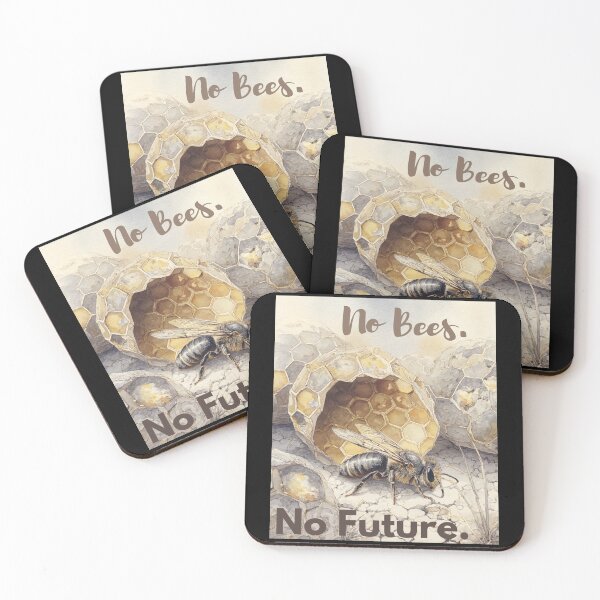 Item preview, No Bees. No Future – Watercolor Bee Awareness Art designed and sold by Ela-graphicwiz.