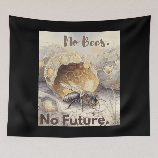 Item preview, No Bees. No Future – Watercolor Bee Awareness Art designed and sold by Ela-graphicwiz.