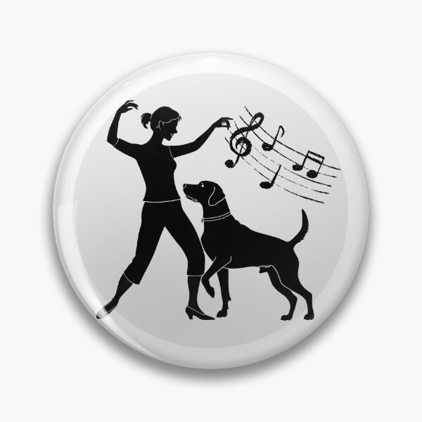 Item preview, Dog Dancing with Woman Music Notes Silhouette Black designed and sold by TackyTime.