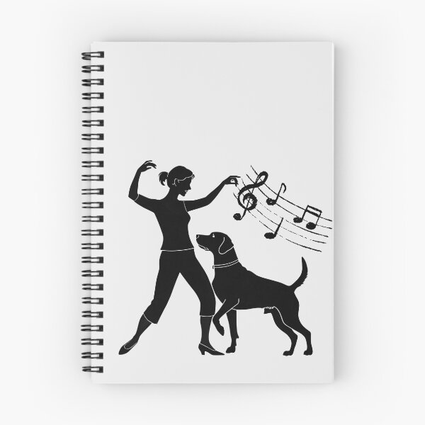 Item preview, Dog Dancing with Woman Music Notes Silhouette Black designed and sold by TackyTime.