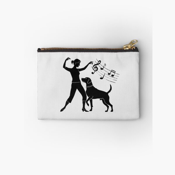 Item preview, Dog Dancing with Woman Music Notes Silhouette Black designed and sold by TackyTime.