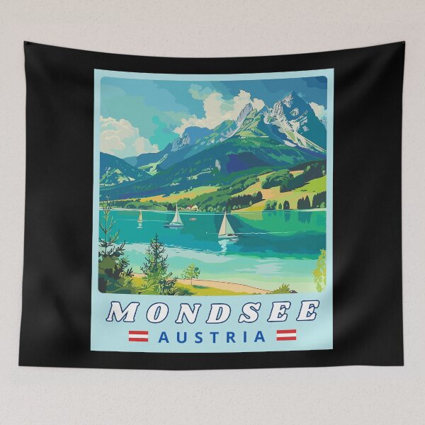 Item preview, Mondsee in Salzkammergut, Austria Vintage Art Travel Landscape designed and sold by MaateoDesign.