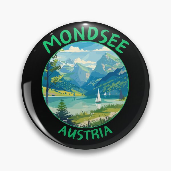 Item preview, Mondsee in Salzkammergut, Austria Retro Travel Art Circle Emblem designed and sold by MaateoDesign.