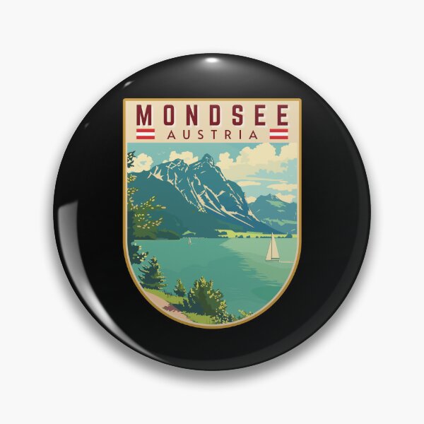 Item preview, Mondsee in Salzkammergut, Austria Travel Art Badge designed and sold by MaateoDesign.