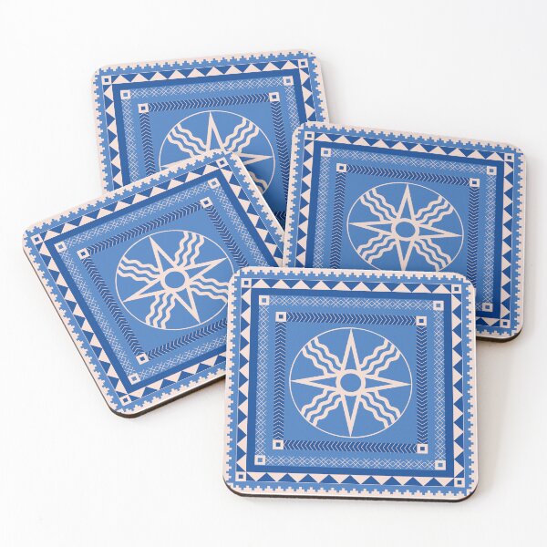 Item preview, Sun-Disk of Shamash - Lapis & Flax Pattern designed and sold by CaffeineCraftedCreations.