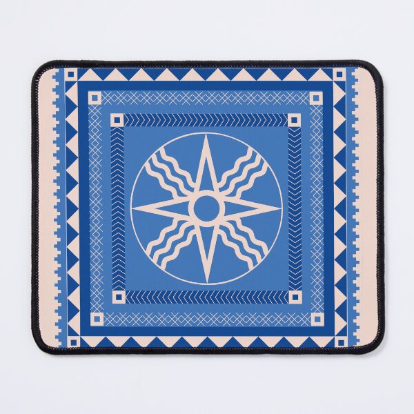 Item preview, Sun-Disk of Shamash - Lapis & Flax Pattern designed and sold by CaffeineCraftedCreations.