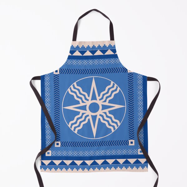 Item preview, Sun-Disk of Shamash - Lapis & Flax Pattern designed and sold by CaffeineCraftedCreations.