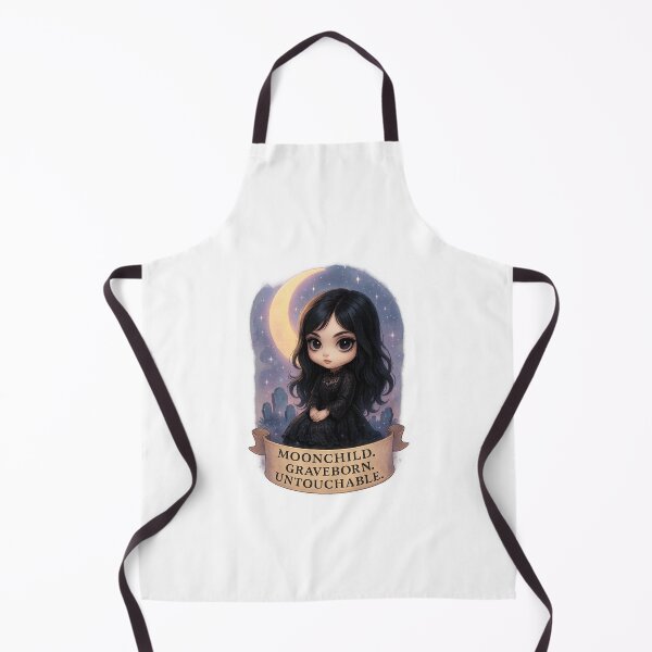 Item preview, Moonchild Graveborn Untouchable – Mysterious Chibi Gothic Girl Aesthetic T-Shirt designed and sold by MujernDesignArt.