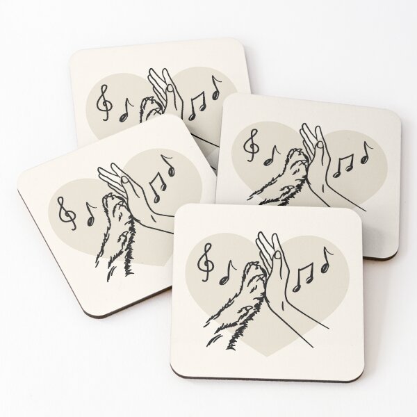 Item preview, Dog Dancing Paw Holding Hand Heart Music Notes designed and sold by TackyTime.