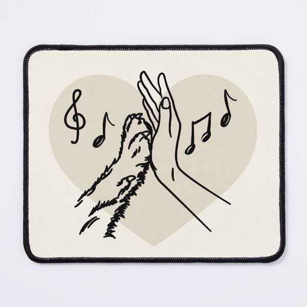 Item preview, Dog Dancing Paw Holding Hand Heart Music Notes designed and sold by TackyTime.