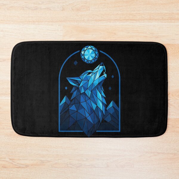 Item preview, Geometric Wolf Howling at Crystal Moon – Polygonal Spirit Animal Art designed and sold by JaroPrints.