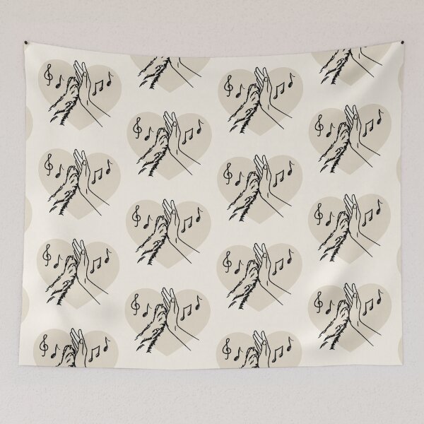 Item preview, Dog Dancing Paw Holding Hand Heart Music Notes designed and sold by TackyTime.