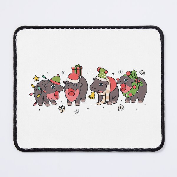 Item preview, Festive Hippos in Holiday Costumes designed and sold by ArtfulWeave.