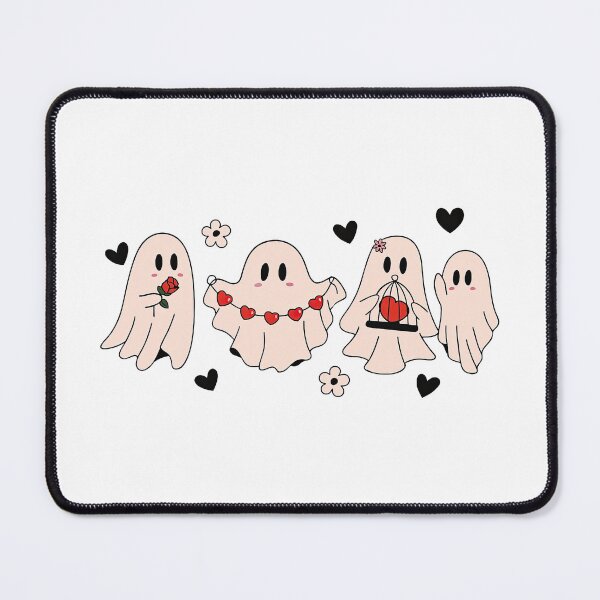 Item preview, Valentine Ghosts with Love-Themed Accessories designed and sold by ArtfulWeave.