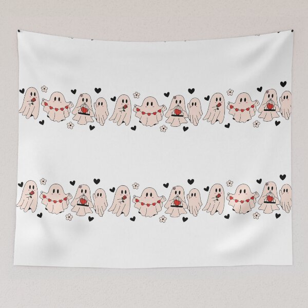 Item preview, Valentine Ghosts with Love-Themed Accessories designed and sold by ArtfulWeave.