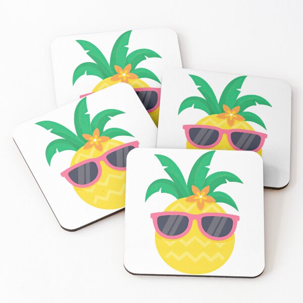 Item preview, Cool Pineapple with Sunglasses and Tropical Flower designed and sold by ArtfulWeave.