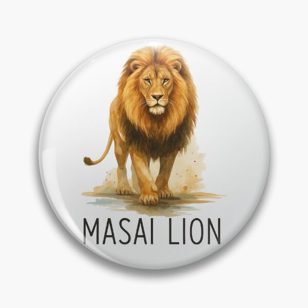 Item preview, Watercolor Masai Lion Wildlife Illustration designed and sold by ArtfulWeave.