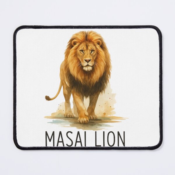 Item preview, Watercolor Masai Lion Wildlife Illustration designed and sold by ArtfulWeave.