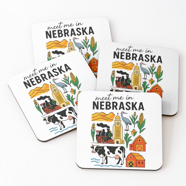 Item preview, Meet Me In Nebraska with Icons designed and sold by Pink Pineapple Works.