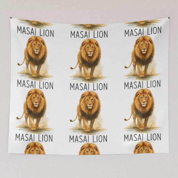 Item preview, Watercolor Masai Lion Wildlife Illustration designed and sold by ArtfulWeave.