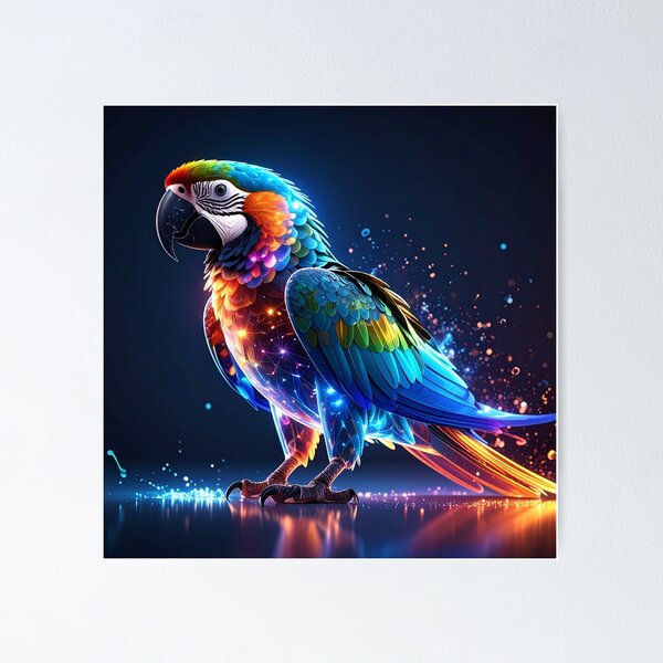 Item preview, Glowing Colorful Parrot designed and sold by GloriousArtSKD.