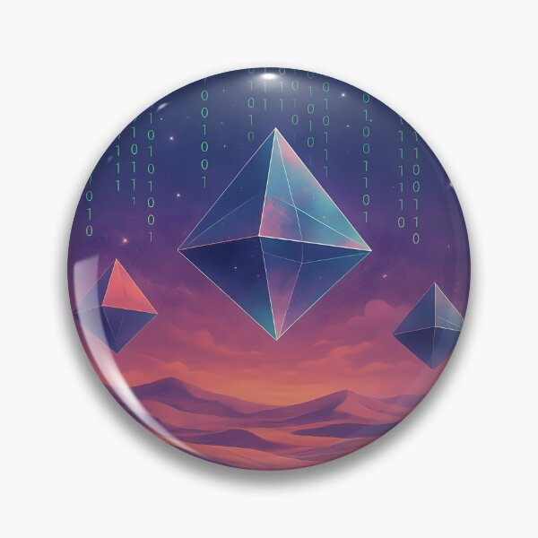 Item preview, Surreal Desert & Floating Glass Pyramids – Dreamcore Binary Realm designed and sold by JaroPrints.