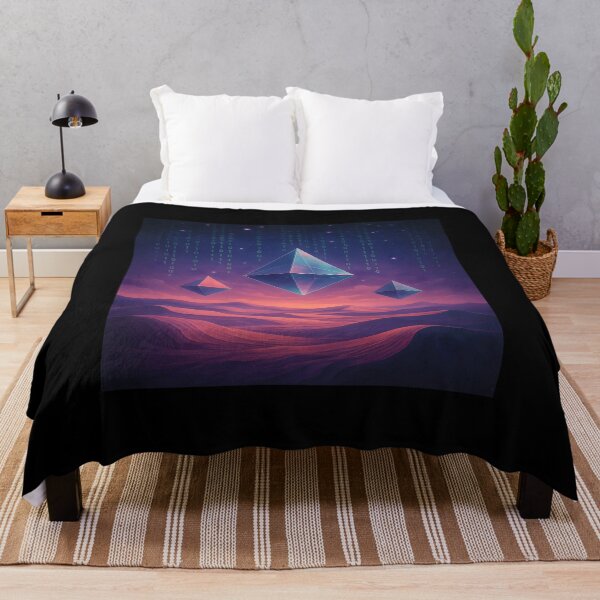 Item preview, Surreal Desert & Floating Glass Pyramids – Dreamcore Binary Realm designed and sold by JaroPrints.