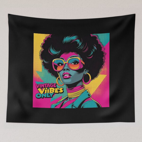 Aperçu de l'œuvre Pop art vintage - Afro Power : l'âme vintage libérée créée et vendue par VibeTwist.