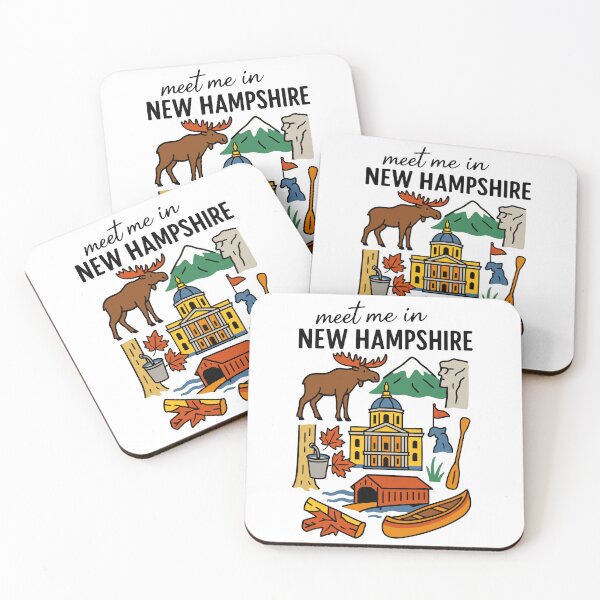 Item preview, Meet Me In New Hampshire with Icons designed and sold by Pink Pineapple Works.