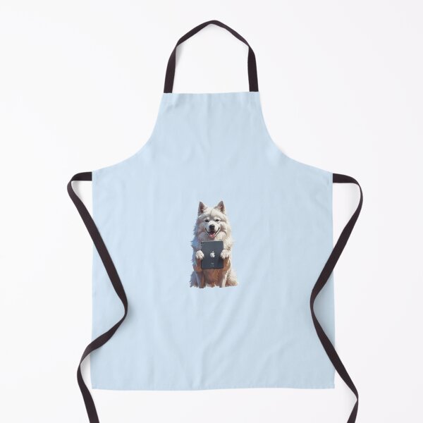 Item preview, White dog holding ipad designed and sold by Eddy-d.