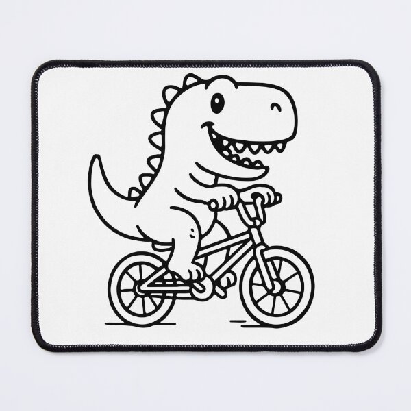 Artikelvorschau, Niedlicher Dinosaurier auf dem Fahrrad entworfen und verkauft von Marcite.