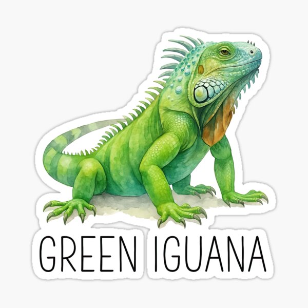 Item preview, Green Iguana Realistic Reptile Watercolor Art designed and sold by ArtfulWeave.
