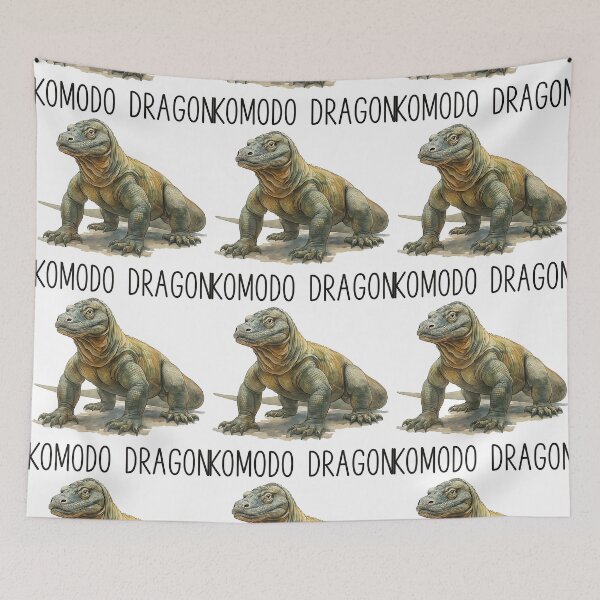 Item preview, Komodo Dragon Watercolor Reptile Portrait designed and sold by ArtfulWeave.