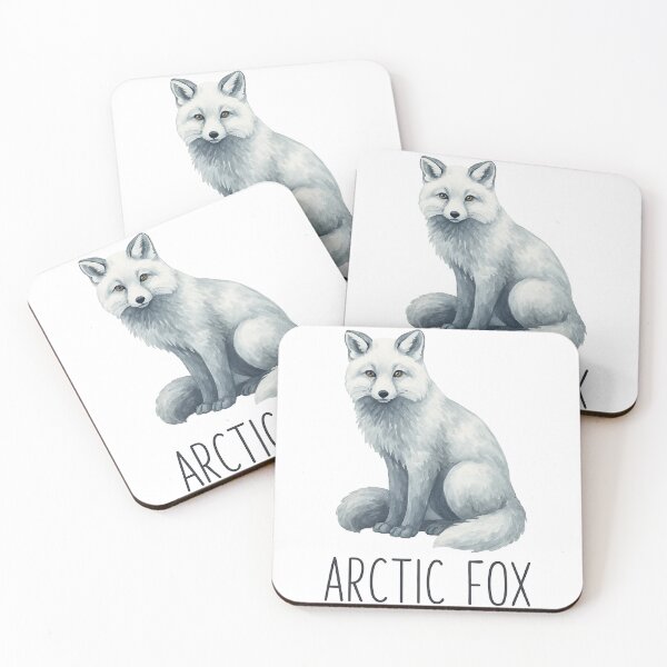 Item preview, Arctic Fox Sitting Watercolor Illustration designed and sold by ArtfulWeave.