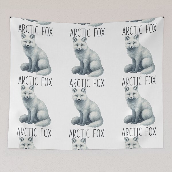 Item preview, Arctic Fox Sitting Watercolor Illustration designed and sold by ArtfulWeave.