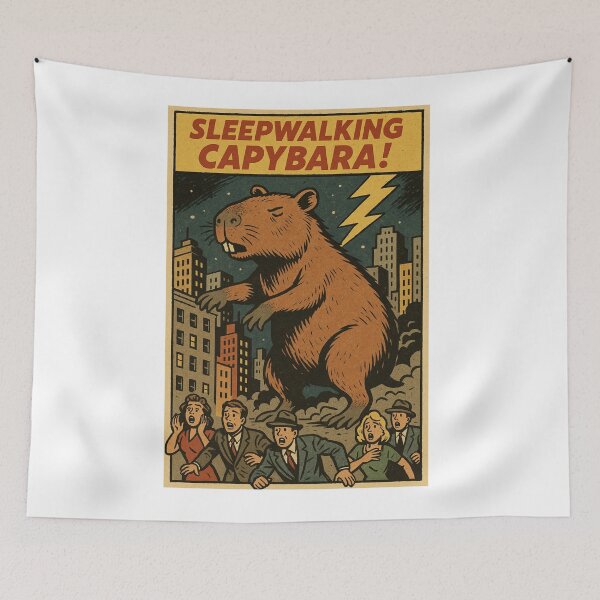Item preview, Sleepwalking Capybara: City-Sized Chaos designed and sold by Capybarastore_77.
