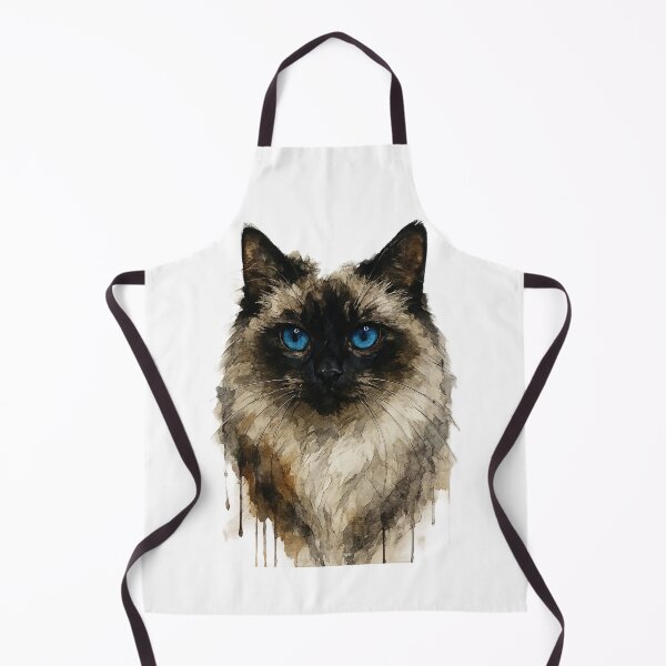 Item preview, Sacred Birman watercolor portrait with blue eyes designed and sold by PixelPrisma.